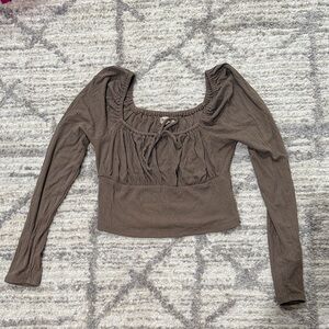 Madewell Long Sleeve Ribbed Crop Top